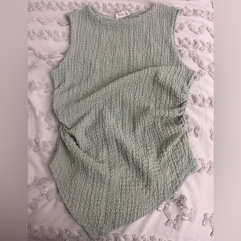 See You Monday Textured Mint Tank Top